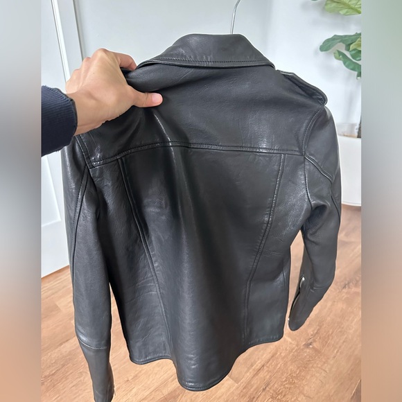 EUC Allsaints Elva leather jacket sz 2 - Picture 2 of 11